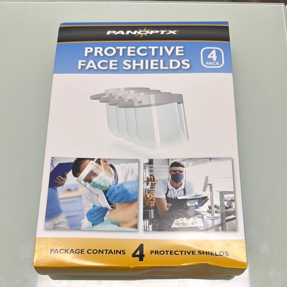 Protective Face Shields - 4 Pack, Clear